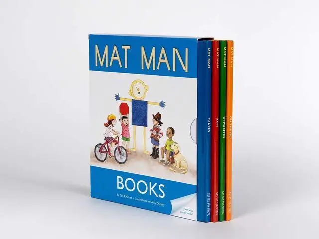 Main image of Learning Without Tears Mat Man Book Set, Read-Aloud Stories, Pre-K/K | Includes Mat Man Hats, Shapes, Opposites & On the Go storybooks, builds early vocabulary for read-aloud circle time