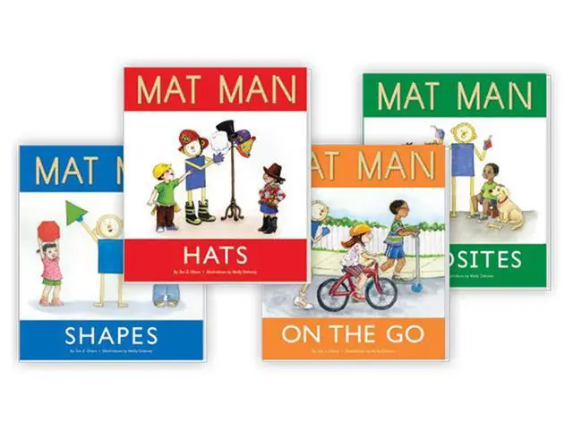 Alt view image 2 of 5 - Learning Without Tears Mat Man Book Set, Read-Aloud Stories, Pre-K/K | Includes Mat Man Hats, Shapes, Opposites & On the Go storybooks, builds early vocabulary for read-aloud circle time