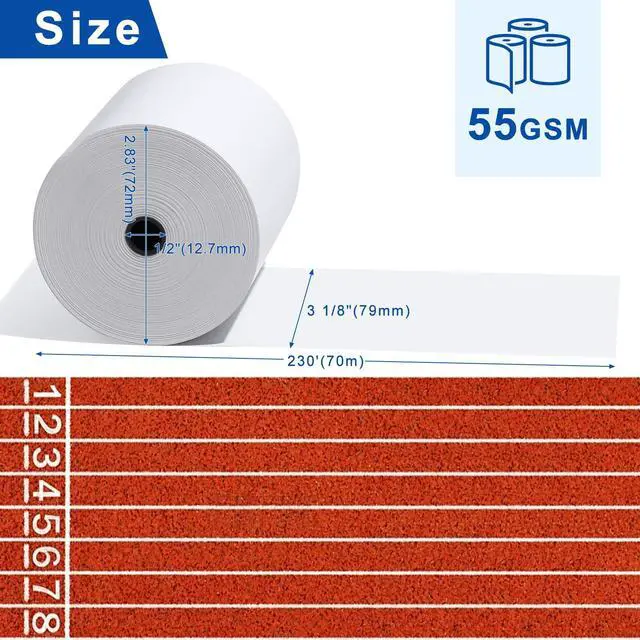 Alt view image 3 of 6 - (32 Rolls) Thermal Receipt Paper Rolls 3 1/8" x 230, High-Speed Printing, BPA-Free, Compatible with Most Cash Registers, POS Systems & Credit Card Terminals - Premium Quality for Retail, Restaurant