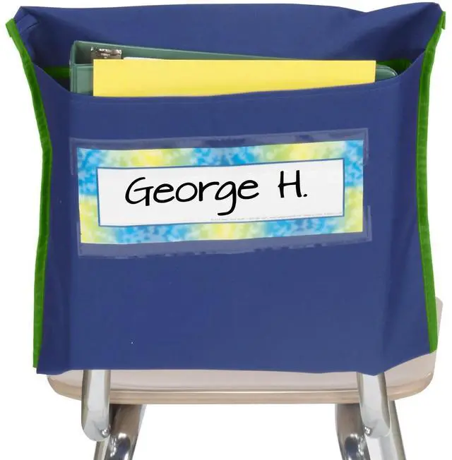 Alt view image 4 of 6 - Store More Deep-Pocket Chair Pockets, 6-Pack, Navy | Ages 4+, PreK+, Chairback Buddy, Classroom Chair & Seat Storage Organizer, for Students & Classroom Organization
