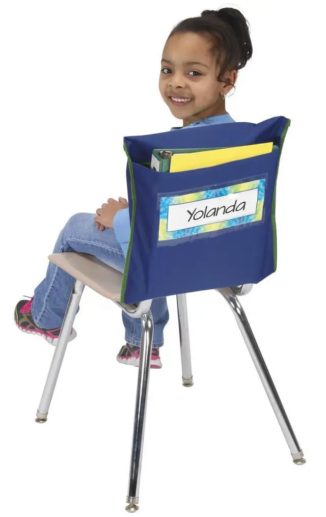 Alt view image 6 of 6 - Store More Deep-Pocket Chair Pockets, 6-Pack, Navy | Ages 4+, PreK+, Chairback Buddy, Classroom Chair & Seat Storage Organizer, for Students & Classroom Organization