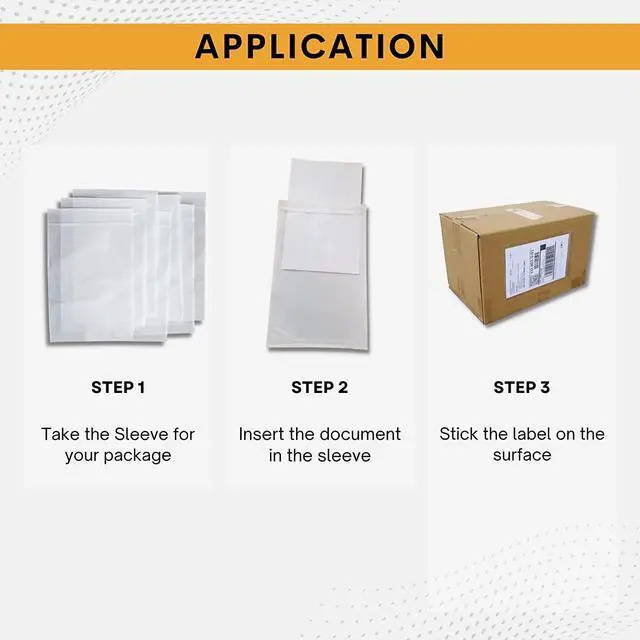 Alt view image 2 of 6 - 200 Pack 6"x9" Shipping Label Sleeves Clear Self-Adhesive Packing Slip Pouches, Waterproof Packing List Envelopes Ideal for Shipping Documents, Mailing Labels, Invoices & Packing Slips