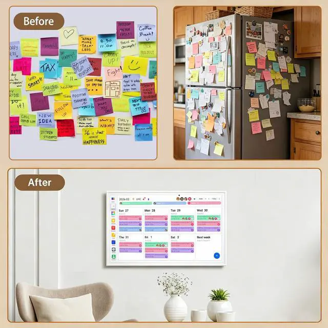 Alt view image 3 of 6 - 15.6" Digital Calendar, Touchscreen Smart Family Planner, Wall & Desktop | 15.6 HD Touch Screen Chore Chart, No Subscription Digital Wall Calendar, Syncs with Google Calendar, Weekly & Monthly Planner
