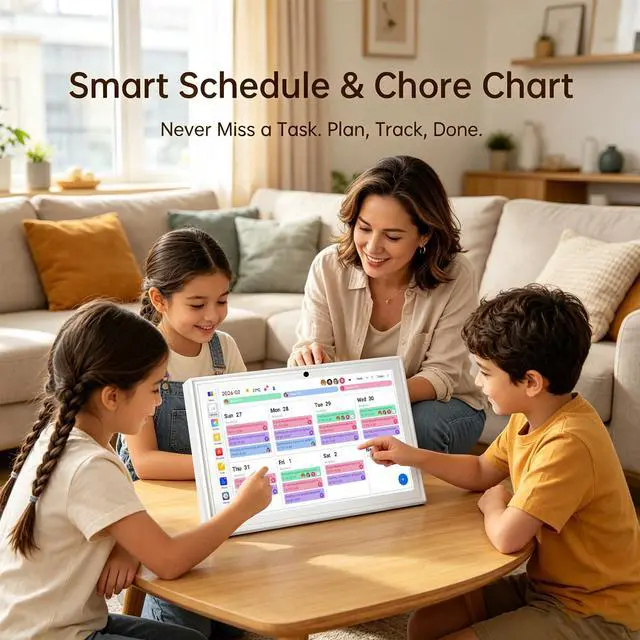 Alt view image 4 of 6 - 15.6" Digital Calendar, Touchscreen Smart Family Planner, Wall & Desktop | 15.6 HD Touch Screen Chore Chart, No Subscription Digital Wall Calendar, Syncs with Google Calendar, Weekly & Monthly Planner