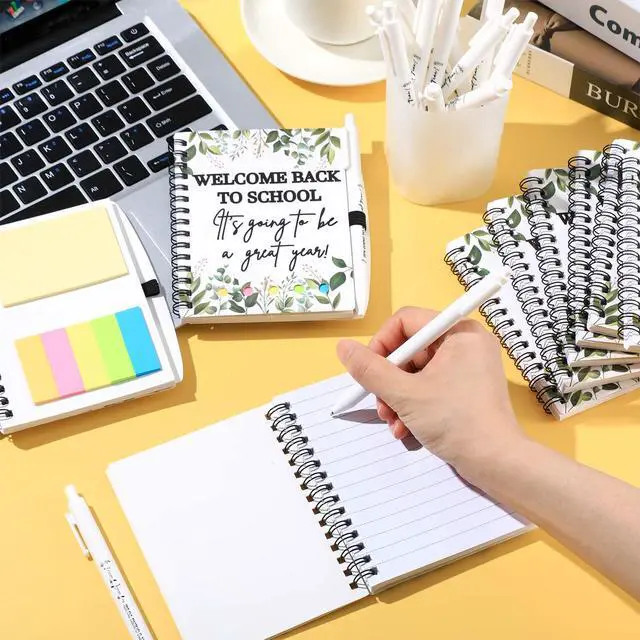 Alt view image 2 of 6 - 100 Sets Back to School Gifts Bulk for Students Teachers 2026 Welcome Back to School Teachers Gifts Spiral Notebooks with Ballpoint Pens Set for Classroom Office Supplies (Plastic)