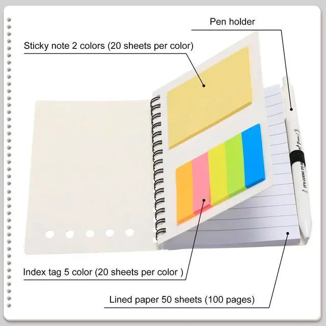 Alt view image 4 of 6 - 100 Sets Back to School Gifts Bulk for Students Teachers 2026 Welcome Back to School Teachers Gifts Spiral Notebooks with Ballpoint Pens Set for Classroom Office Supplies (Plastic)