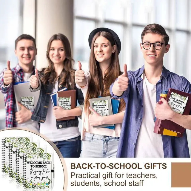 Alt view image 6 of 6 - 100 Sets Back to School Gifts Bulk for Students Teachers 2026 Welcome Back to School Teachers Gifts Spiral Notebooks with Ballpoint Pens Set for Classroom Office Supplies (Plastic)