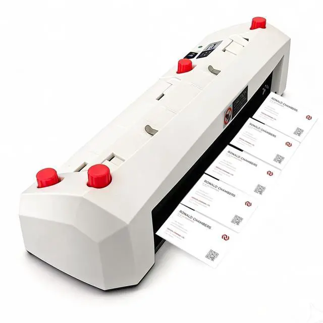 Main image of 110V Electric Business Card Cutter for 3.5"x2.1" Cards | Automatic Cardboard Cutting Machine, Card Slitter, Suitable for Office & Print Shop Use