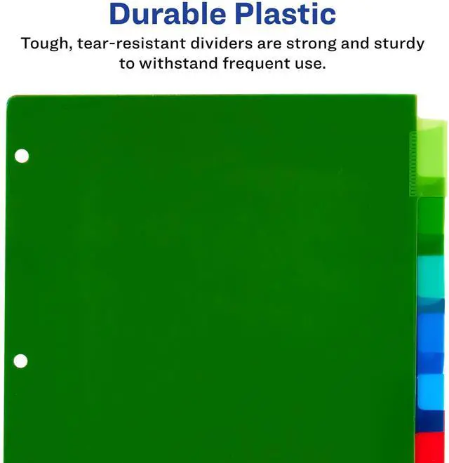 Alt view image 4 of 6 - Dividers for 3 Ring Binders, 8-Tab Plastic Binder Dividers, Insertable Big Tabs, Multicolor (24 Sets of 11901)