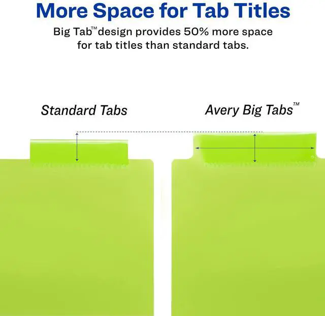 Alt view image 5 of 6 - Dividers for 3 Ring Binders, 8-Tab Plastic Binder Dividers, Insertable Big Tabs, Multicolor (24 Sets of 11901)