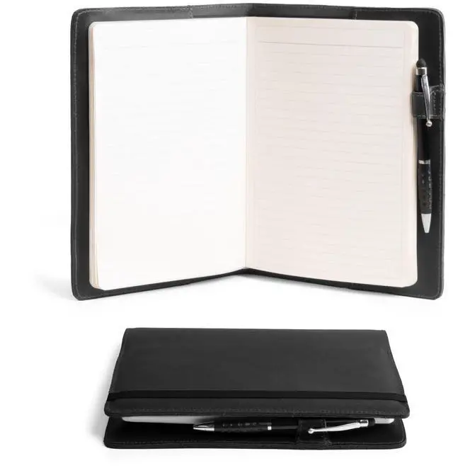 Main image of Case for Hardcover Leuchtturm A5 (5.75 x 8.25 in.) Notebook, Protective Cover for Journal, Personal Planner, Full Grain Leather, Handmade Writing Accessory (Charcoal Black, A5)