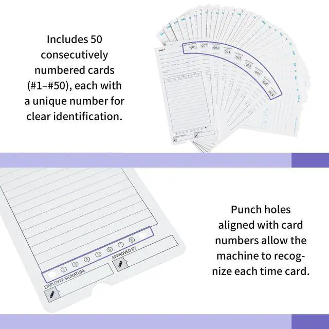 Alt view image 5 of 6 - AT-4500 Time Clock Cards, 600 Pack with 2 Ink Ribbons