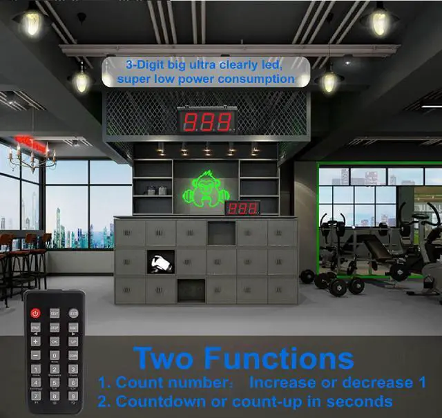 Alt view image 5 of 6 - LED Up/Down Counter with Switch Box & Remote Red 4'' LED Display (3Digits)