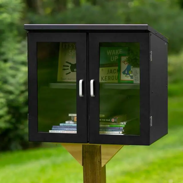 Main image of Library Box Outdoor, 20x14x19 Black - Little Free Book Exchange Kit | Steel, All Weather Material, HD Construction, For Neighborhood & Community Book Sharing, Library Kit