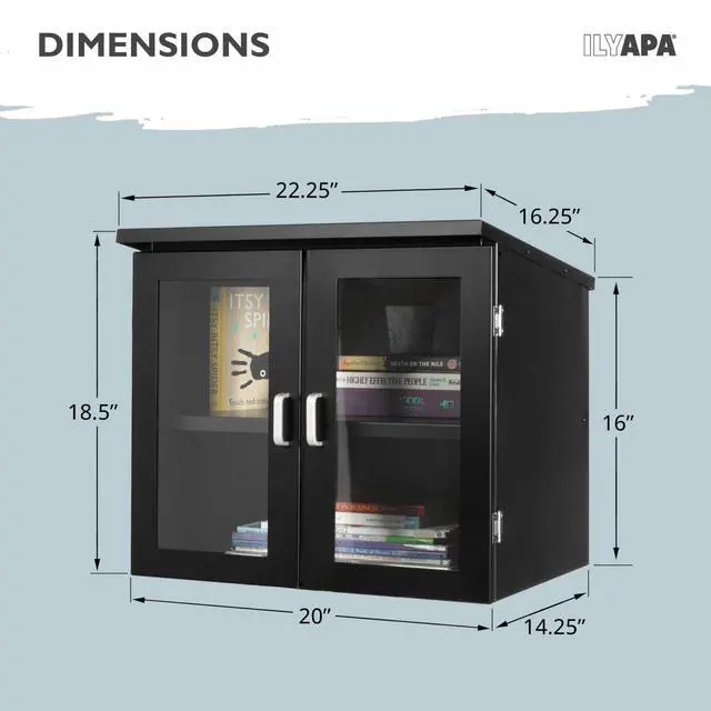 Alt view image 2 of 6 - Library Box Outdoor, 20x14x19 Black - Little Free Book Exchange Kit | Steel, All Weather Material, HD Construction, For Neighborhood & Community Book Sharing, Library Kit