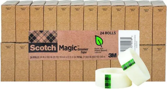 Main image of Magic Greener Tape, 24 Rolls, Numerous Applications, Invisible, Engineered for Repairing, 3/4 x 900 Inches, Boxed (Pack of 6)