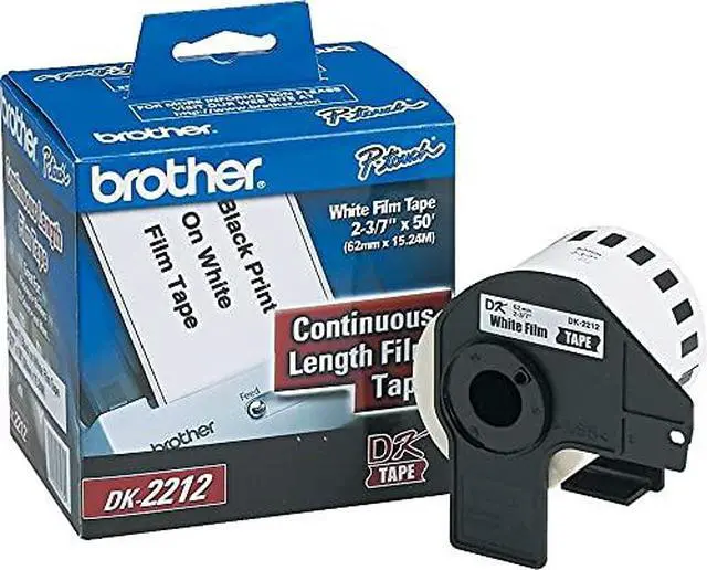 Alt view image 4 of 4 - Genuine DK-2212 Continuous Length Black on White Film Tape for QL Label Printers, 2.4" x 50' (62mm x 15.2M), 1 Roll per Box, DK2212,Black/White