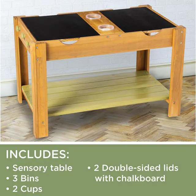 Alt view image 2 of 6 - Sensory Sprouts Sensory Table | Sensory Sprouts Sensory Table. Includes two lids and three hooks for convenient organization. Ages 3+
