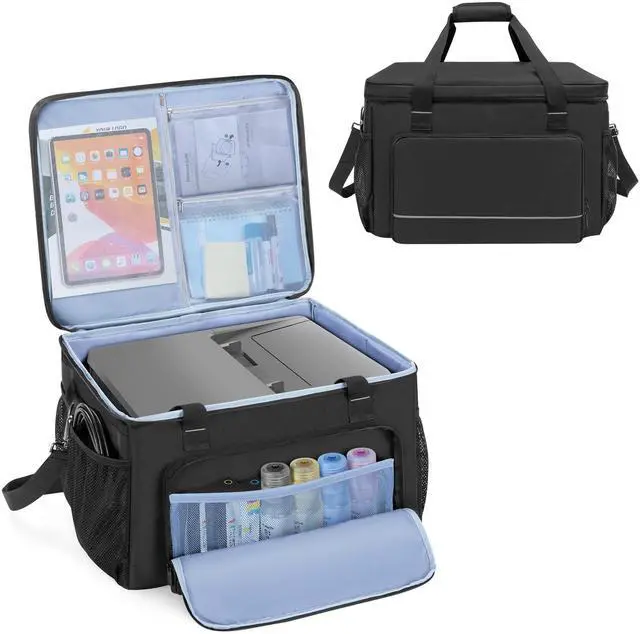 Main image of Printer Carry Case Compatible for HP OfficeJet Pro/DeskJet/Smart-Tank | Padded Office Printer Storage Bag with Thick Base Board and Removable Dividers for Ink, Paper and Office Supplies, Bag Only