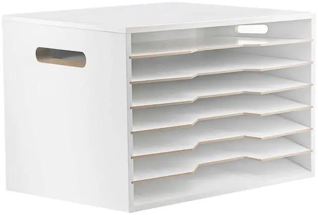 Main image of 13x20 Wooden Construction Paper Organizer,Larger Size Wooden Literature Organizer,7 Tier Construction Paper File Sorter Storage,Large File Suitable for Home,Classroom and Office