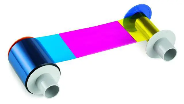 Alt view image 2 of 2 - Genuine Fargo 084511 YMCK 500 HDP Color Ribbon | Compatible with HDP5000 / HDP5000e & HDPii Printers | Print Full-Color Images, Text and Barcodes | Rated to Last for Up to 500 Prints