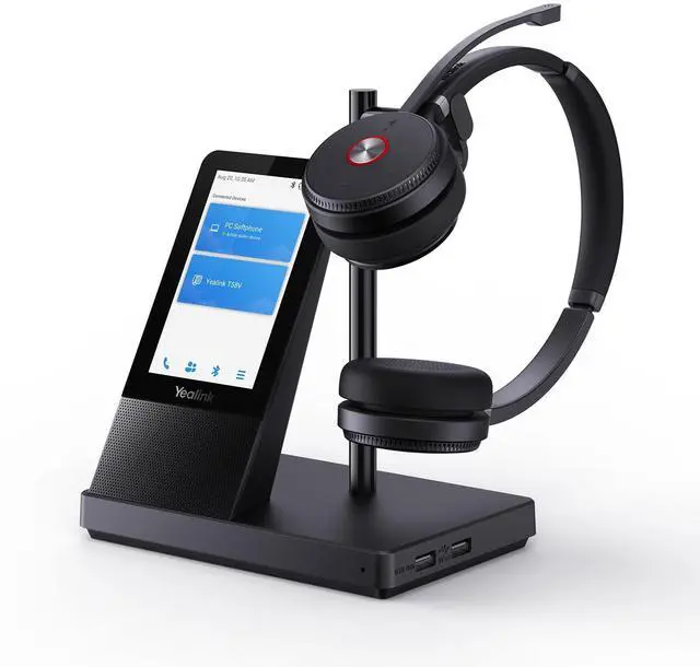 Main image of WH66 Wireless DECT Headset with 4" Touchscreen for Desk Phone & PC | 525ft Range Work Headphone, Full-Duplex Speakerphone, Noise Canceling Mic, 14H Battery Life for Deskphone PC Mobile