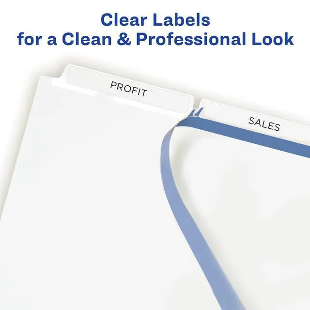 Alt view image 3 of 6 - ® 3-Tab Dividers for 3 Ring Binder, Easy Print & Apply Clear Label Strip, Index Maker® Customizable White Tabs, 25 Sets (11445)