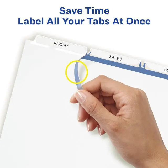 Alt view image 4 of 6 - ® 3-Tab Dividers for 3 Ring Binder, Easy Print & Apply Clear Label Strip, Index Maker® Customizable White Tabs, 25 Sets (11445)
