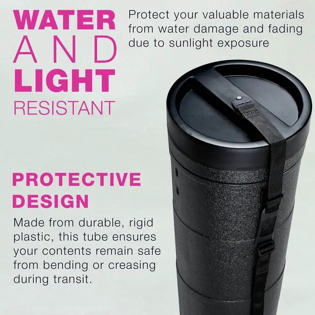 Alt view image 4 of 6 - Jumbo Poster Tube - Telescoping Adjustable 36" to 62-1/2" - Durable 10-1/2" Diameter Storage Tube - Art Poster Carrier Holder & Blueprint Storage Drafting Tube Travel & Protection