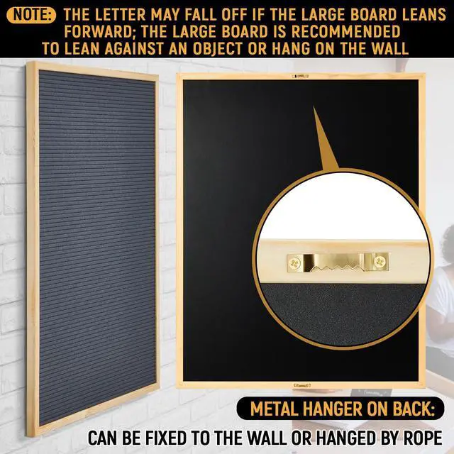 Alt view image 5 of 6 - 1 Pcs Large Felt Letter Board Sign 24 x 30 Inch, Changeable Letter Board with Boxes, Large Felt Menu for Restaurant Announcements, Restaurant Menus (Gray,Retro)