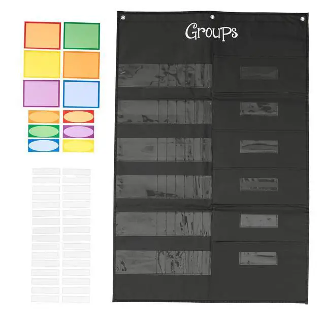 Alt view image 4 of 6 - Small Group Management Pocket Chart with Clear Pockets | 26.75" x 40.75", School Supplies & Classroom Schedule Organizer for Teachers, Jobs, & Daily Routines