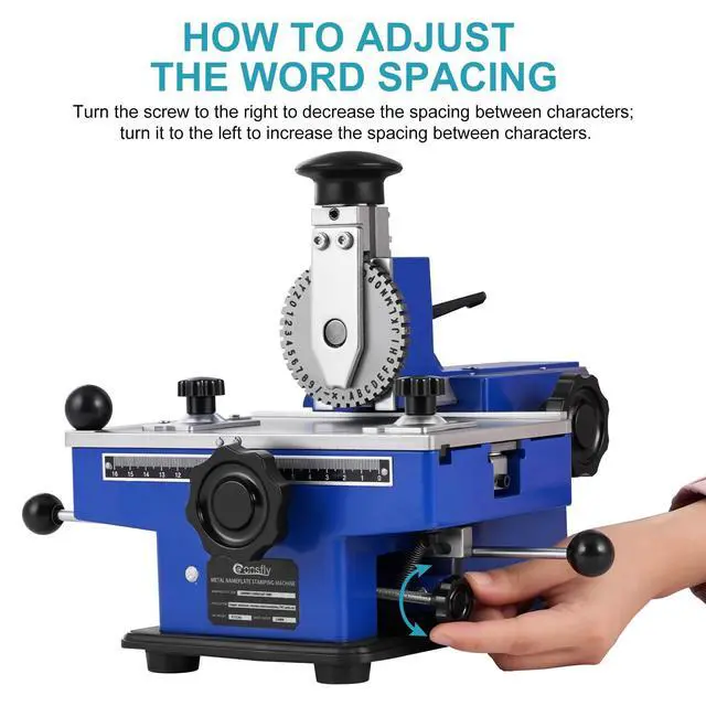 Alt view image 6 of 6 - Metal Nameplate Stamping Machine Semi-Automatic Embosser Label Printing Marking Machine Dog Tag Printer (6mm Character Wheel)