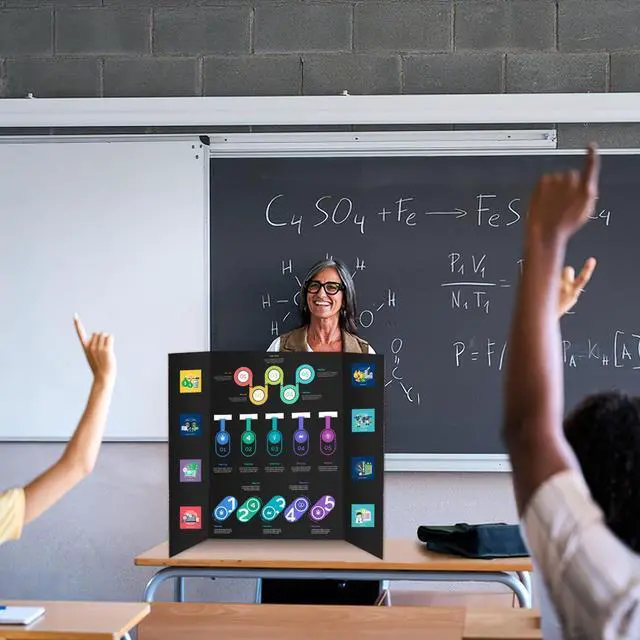 Alt view image 6 of 6 - 10 Pack Trifold Poster Board 48" X 36", Black Poster Boards, Science Fair Display Boards Posterboard for Mounting, Prints,Art,Display,Projects Classroom Supplies (10)