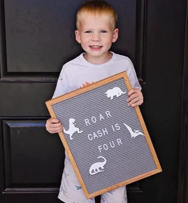 Alt view image 6 of 6 - Letter Board (Gray Felt - 16x20) Changeable Message Board with 3 Sets of Felt Board Letters for Home, Office & Aesthetic Room Decor Wall Letterboard Signs In Oak Frame