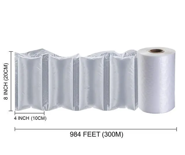 Alt view image 4 of 6 - Air Pillow Cushion Film Roll for Bubble Wrap Packaging 3000pc 984ft x 4" x 8" (300m x 10cm x 20cm) | 2 Pack