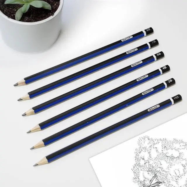Alt view image 6 of 6 - Drawing Sketching Pencils, 8B to HB Graphite, 24-Box | graphite grades 8B to HB, full tonal range, shading, blending, line work, fine art