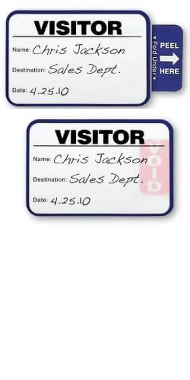 Alt view image 6 of 6 - Visitor Log Book, Spiral-Bound Self Expiring Visitor Badges, Guest Register Book, Carbon Copy - 200 Badges