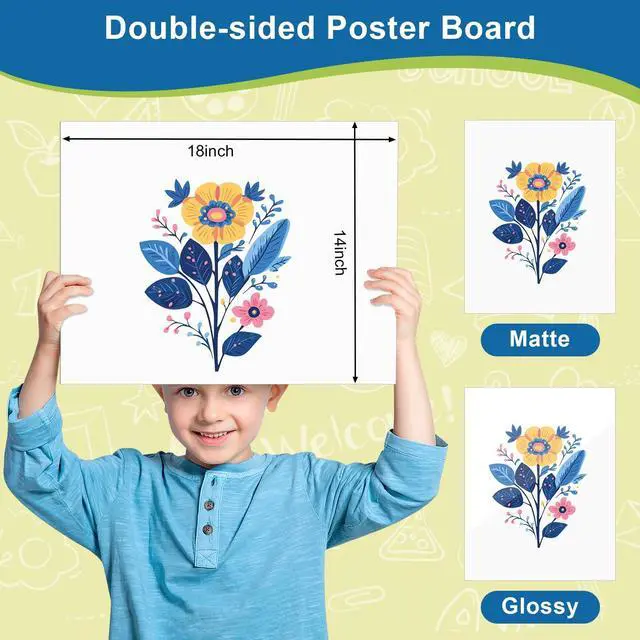 Alt view image 2 of 6 - 200 Pcs 14"x18" White Poster Board Paper Bulk, 250 GSM Blank Poster Paper Vision Board Cardstock for Graphic Display Arts Crafts Drawing Classroom Projects Presentations Scrapbook Backing Signs