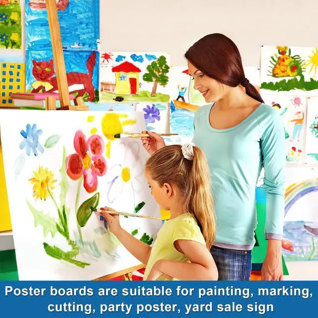 Alt view image 4 of 6 - 200 Pcs 14"x18" White Poster Board Paper Bulk, 250 GSM Blank Poster Paper Vision Board Cardstock for Graphic Display Arts Crafts Drawing Classroom Projects Presentations Scrapbook Backing Signs