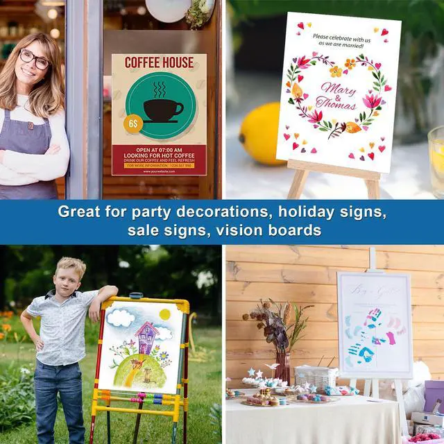 Alt view image 6 of 6 - 200 Pcs 14"x18" White Poster Board Paper Bulk, 250 GSM Blank Poster Paper Vision Board Cardstock for Graphic Display Arts Crafts Drawing Classroom Projects Presentations Scrapbook Backing Signs