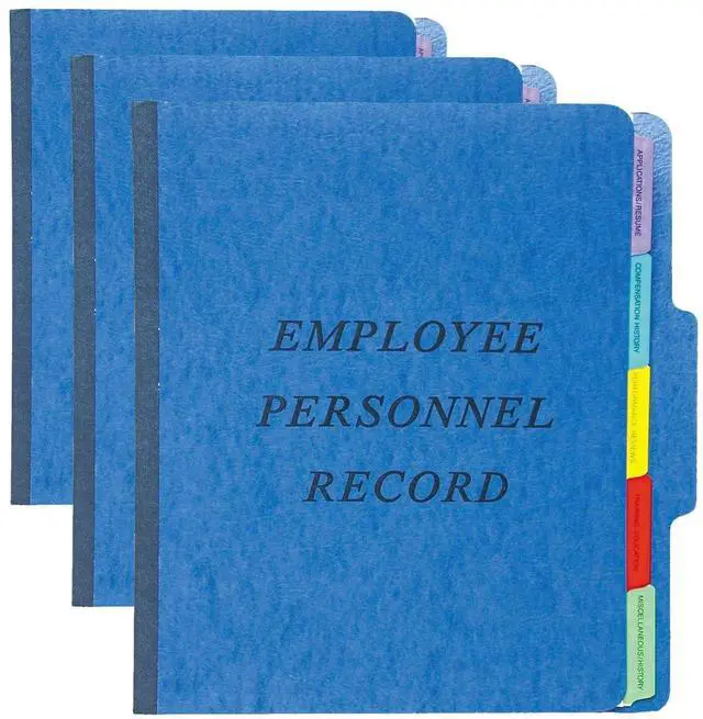 Main image of Vertical Personnel Folders, 1/3 Cut, Top Tab, Letter, Blue, 10 Per Box,(SER-1-BL) (Pack of 3)