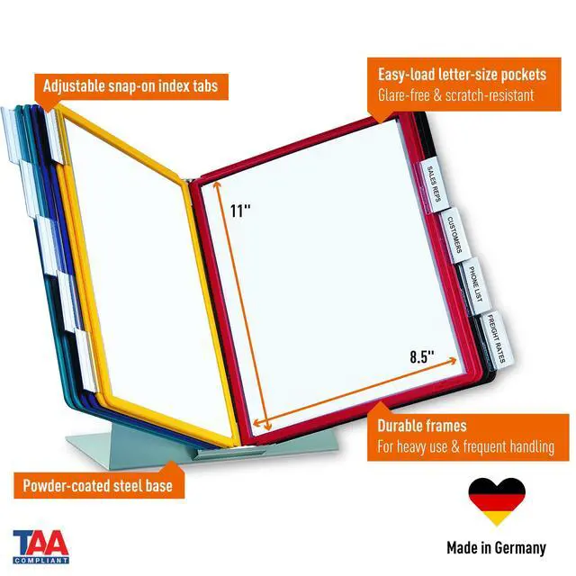 Alt view image 3 of 6 - VARIO 20 Pocket Desktop Reference System - Letter Size 10 Double-Sided Panels - Assorted Color Borders