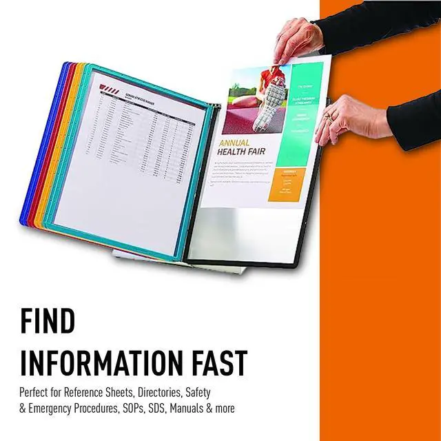Alt view image 4 of 6 - VARIO 20 Pocket Desktop Reference System - Letter Size 10 Double-Sided Panels - Assorted Color Borders