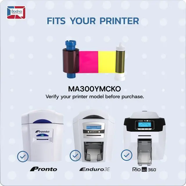 Alt view image 2 of 6 - MA300YMCKO Color Ribbon - YMCKO - 300 Prints Premium CR80 30 Mil Graphic Quality PVC Cards - Qty 300