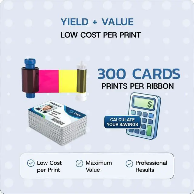 Alt view image 4 of 6 - MA300YMCKO Color Ribbon - YMCKO - 300 Prints Premium CR80 30 Mil Graphic Quality PVC Cards - Qty 300