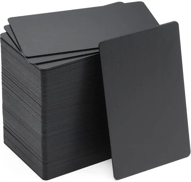 Main image of Thick Black Aluminum Metal Business Cards Anodized Aluminum 86 X 54 X 0.8mm 100 pcs
