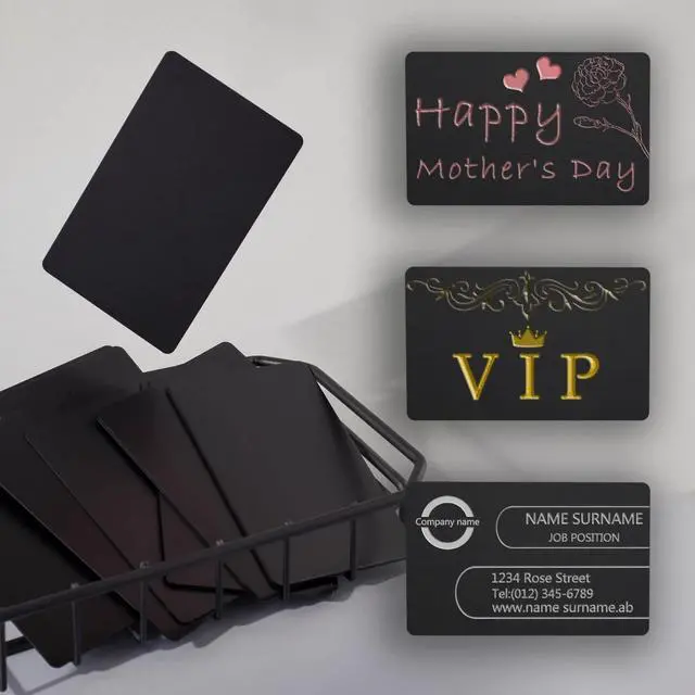 Alt view image 5 of 6 - Thick Black Aluminum Metal Business Cards Anodized Aluminum 86 X 54 X 0.8mm 100 pcs