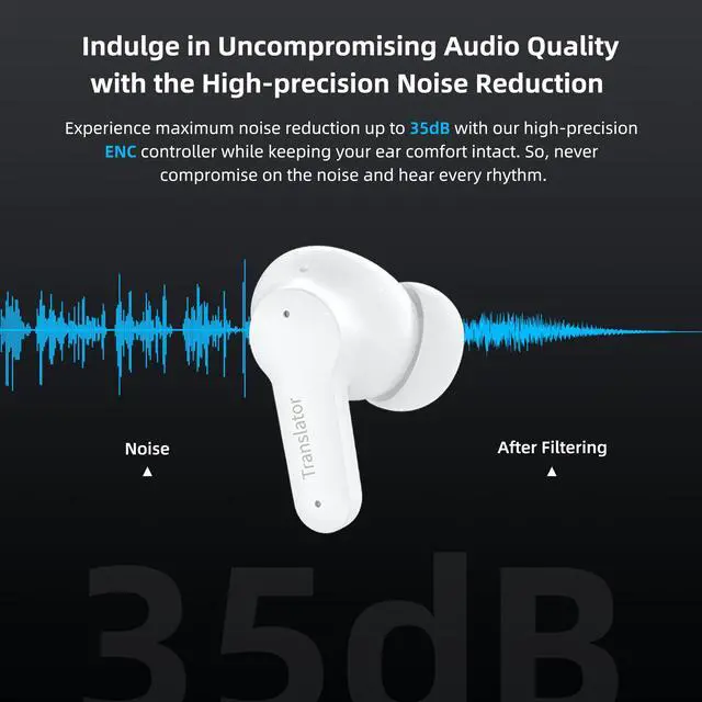 Alt view image 5 of 6 - M3 Offline AI Translator Earbuds Support 144 Languages & Accents Translation Two-Way Translation Translator Device AI Translation Earbuds Real Time No Subscription Required