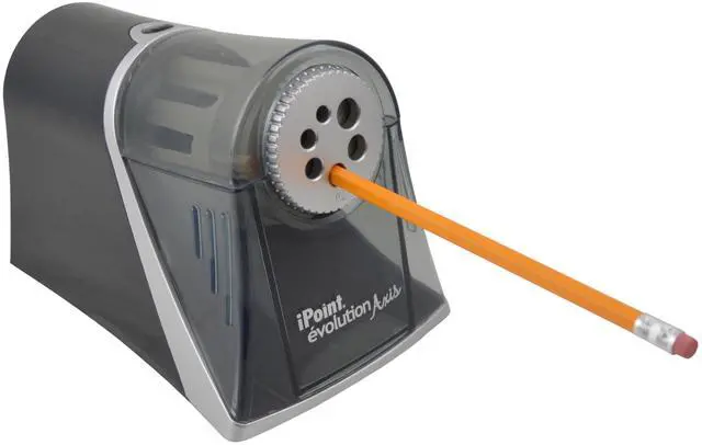 Main image of iPoint Evolution Axis Heavy Duty Electric Pencil Sharpener for Classroom, Black and Silver