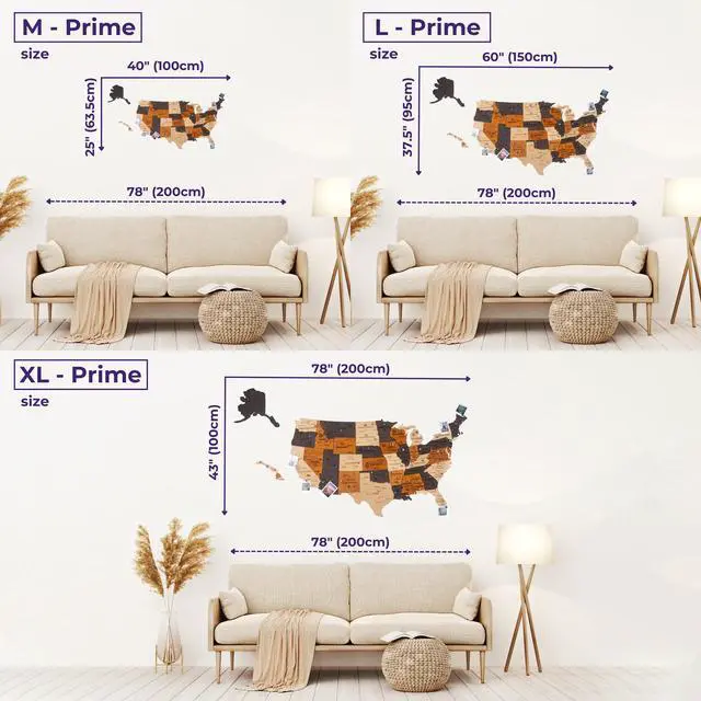 Alt view image 6 of 6 - 3D Wooden USA Map Wall Art, Large Décor, Housewarming Gifts New Home | 3 Layer, Wooden Multicolor, with 50 US States Push Pins, Video Instruction Included